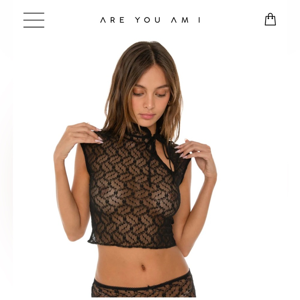 Are You Am I Black Lace Top